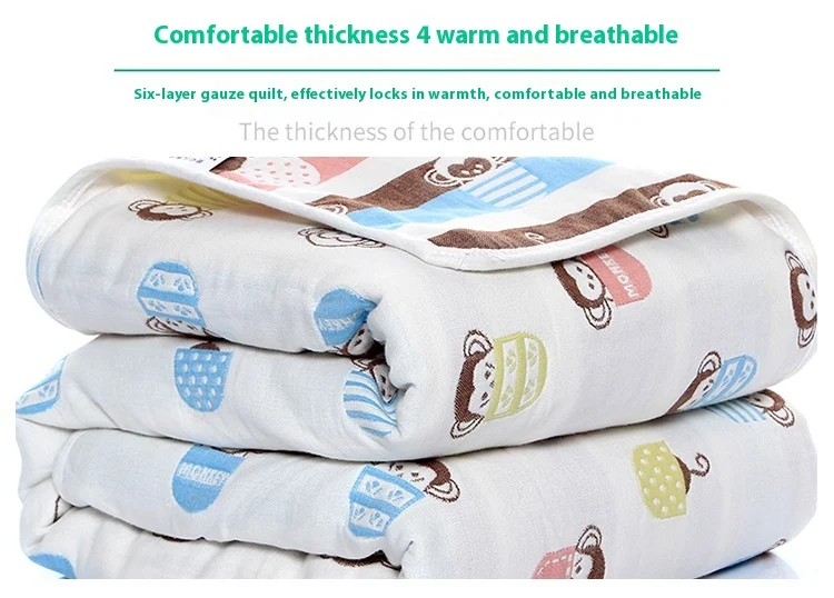 Title 3, Sechs-lagige Baby-Gaze-Badetuch-Quilt für Kinde...