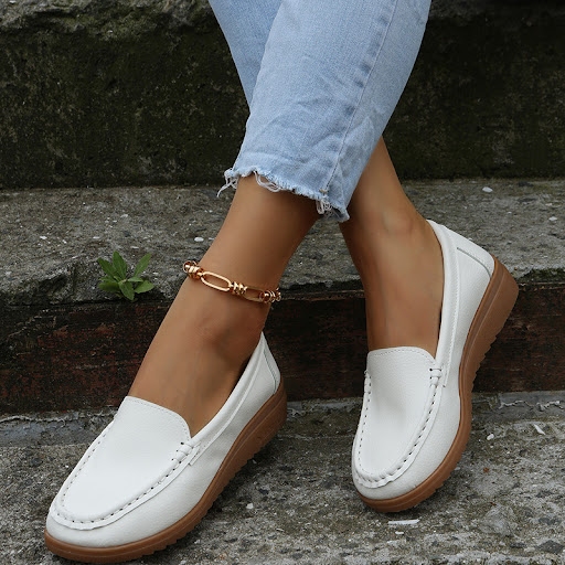 Title 7, Womens PU Leather Loafers Flats Shoes, comfort...