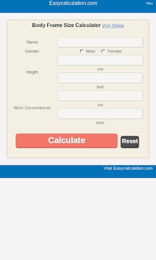 Body Frame Size Calculator