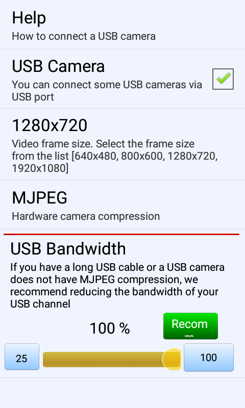 Скриншот USB camera 2.0 for Samsung