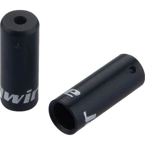 Jagwire 4mm Open Alloy End Caps, Black, Bottle of 50