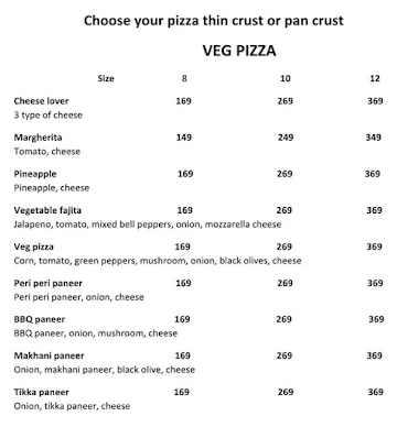 Prince Street Pizza menu 