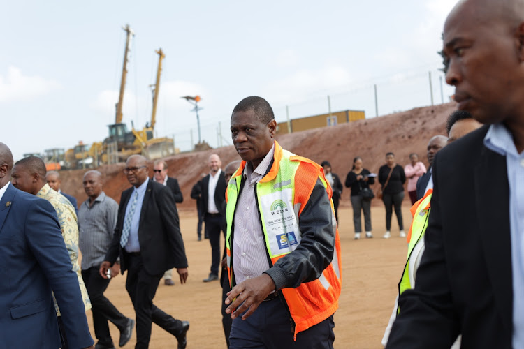 Deputy President Paul Mashatile at the development site in eThekwini on Thursday.