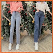 Quần Bò Jean Nữ Ống Đứng Co Giãn 4 Chiều Jeans Cạp Cao Phong Cách Style Jeanhot_0102 Ms17