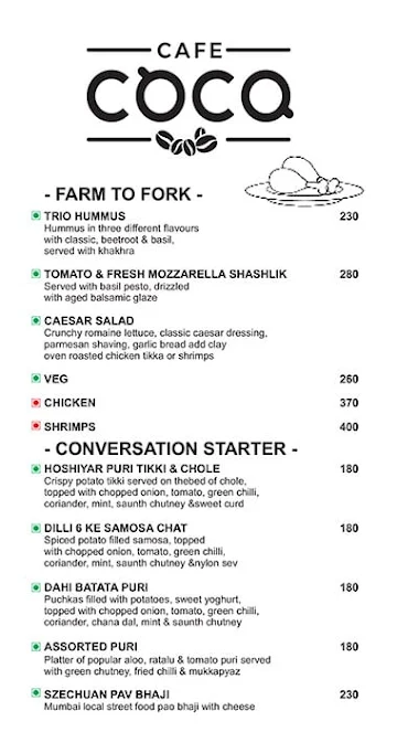 Cafe Coco - Courtyard By Marriott menu 