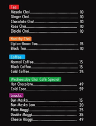 Wedneesday Chai Cafe menu 2