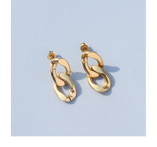Title 7, OL Female White Collar Vintage Metal Chain Earr...
