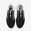 air zoom pegasus 38 black / white / chlorin blue / metallic silver