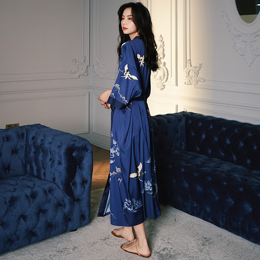 Title 7, Womens Light Luxury Chinese Style Satin Chiffo...