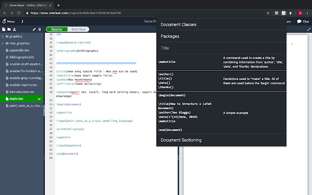 LaTeX Cheat Sheet chrome extension