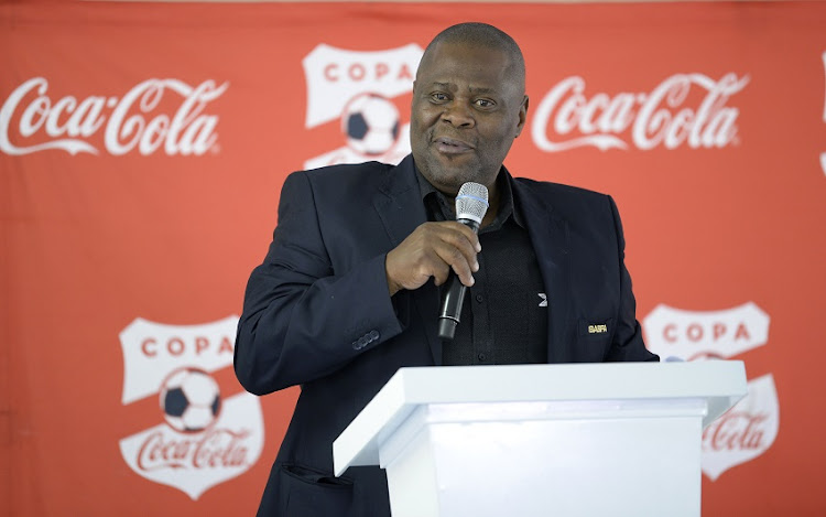 Mandla Mazibuko (SAFA President) during the 2018 Copa Coca-Cola National Final Press Conference at Clapham High School on September 19, 2018 in Pretoria, South Africa.