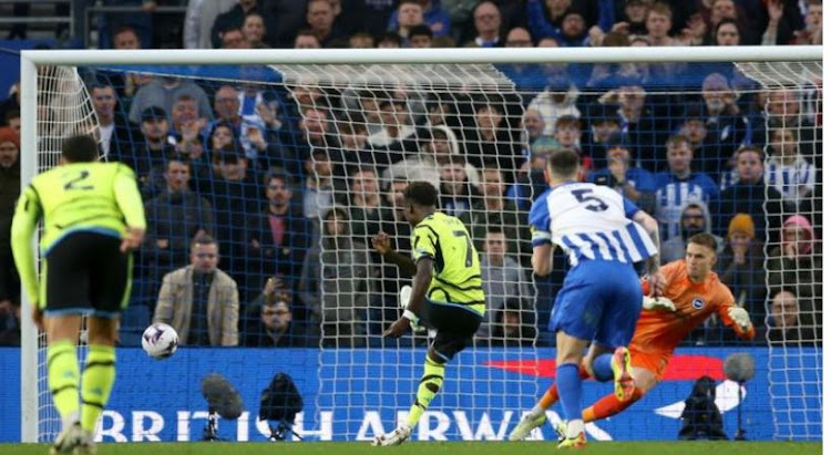 Bukayo Saka scores peanalty to give Arsenal the lead over Brighton on EPL match on April 6, 2024