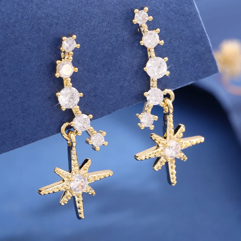 Eight Mang Star Micro-ingelegde Diamant Super Stud Oorbellen voor dames. Stralende oorbellen voor een luxueuze en elegante uitstraling.