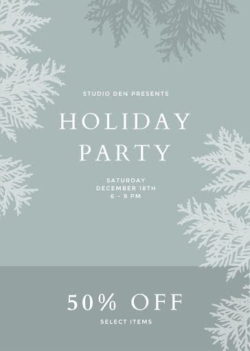 Holiday Party Discount - Christmas Card template