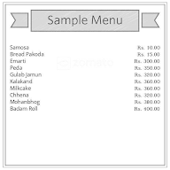 Gopal Sweets menu 1