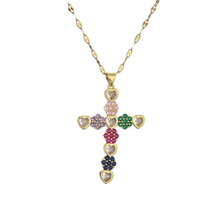 Europees-Amerikaanse micro-zirkonia kruis ketting Hoge kwaliteit dames sieraden Perfecte cadeau voor speciale gelegenheden