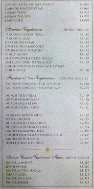Drishti - Hotel Sudesh Tower menu 1