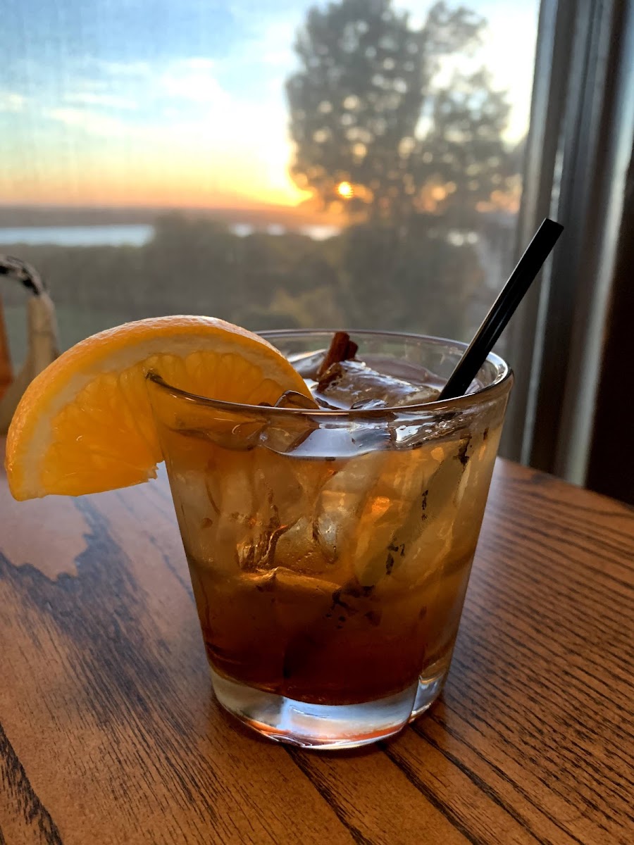 My husband's drink - a maple/cinnamon old fashioned