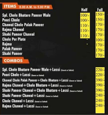 Nagpal's Chole Bhature menu 