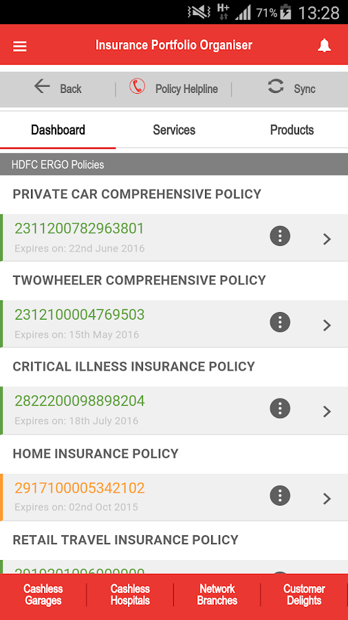    HDFC ERGO Insurance Portfolio- screenshot  