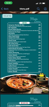 Cinema Cafe menu 6