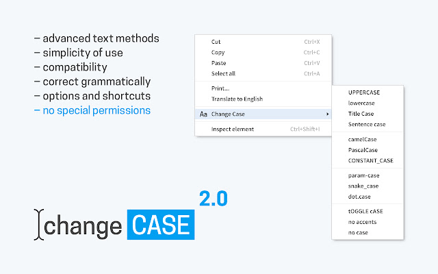 Change Case chrome extension