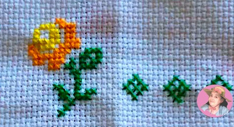 Flower in cross stitch 