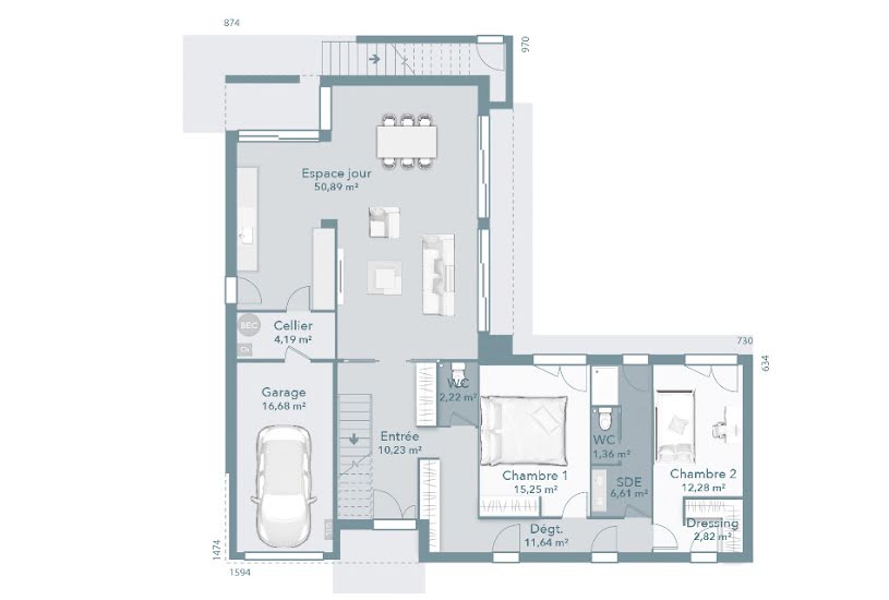  Vente Terrain + Maison - Terrain : 2 000m² - Maison : 150m² à Carcassonne (11000) 