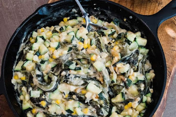Creamy Zucchini, Corn, and Poblano Rajas (Calabacitas con Elote y Rajas con Crema)