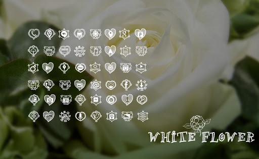 White Flower Launcher Theme