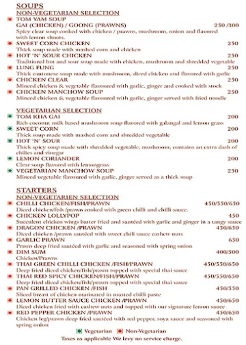 The Terrace Grill - Hotel Park Prime menu 