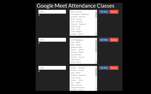 Meet Attendance Classes