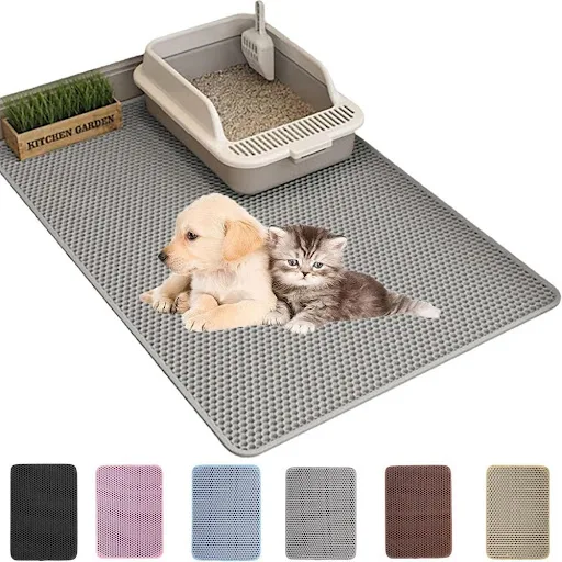 Non-slip Cat Litter Trap Mat EVA Double Layer Cat Litter Box Mat Waterproof Quickly Store Mess Free Litter Mat Pet Suppl