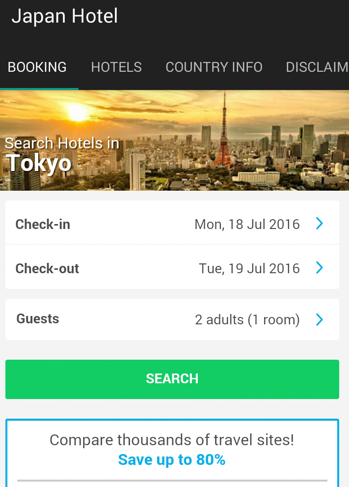 Japan Hotel - Best Hotel Deals Screen 1