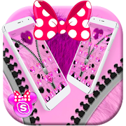 Pink Fluffy Minny Zipper Theme  Icon