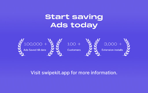 Start saving Ads today 100,000 100+ 3,000 Customers & Visit swipekit.app more information. 