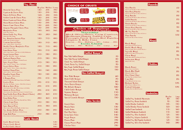 Frankie's Pizza menu 