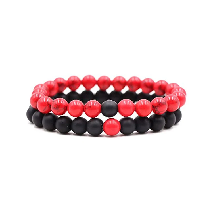 Ensemble deux pièces bracelet pierre naturelle turquoise cristal rose Un bijou pour sublimer votre poignet, élégance et charme naturel. Style unique.