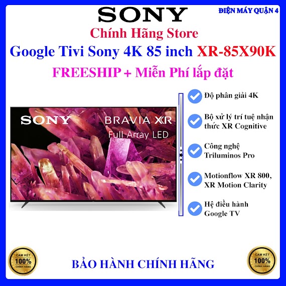 Google Tivi Sony 4K 85 Inch Xr - 85X90K