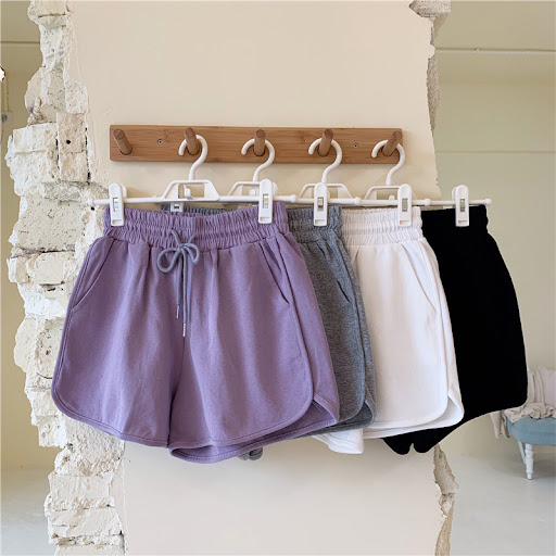Title 4, Pure Color Shorts Thin Wide-Legged High-Waisted...