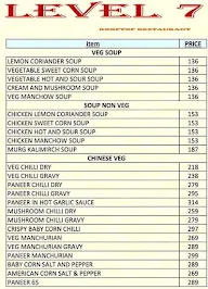 Level 7 Rooftop Multicuisine Restaurant menu 1