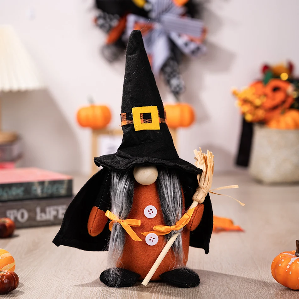 Adornos de felpa para la decoración de Halloween en el hogar, suaves y adorables para crear un ambiente festivo y espeluznante.