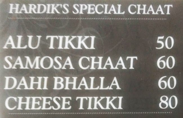 Hardik Chaat Corner menu 