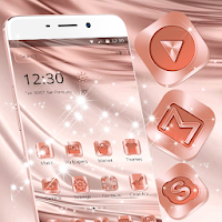 Rose Gold Silk Launcher Theme