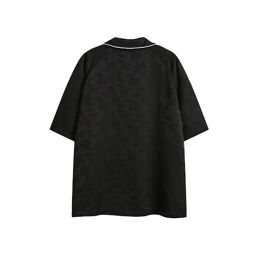 Title 4, Mens Striped Black Short Sleeve Shirt with Tur...