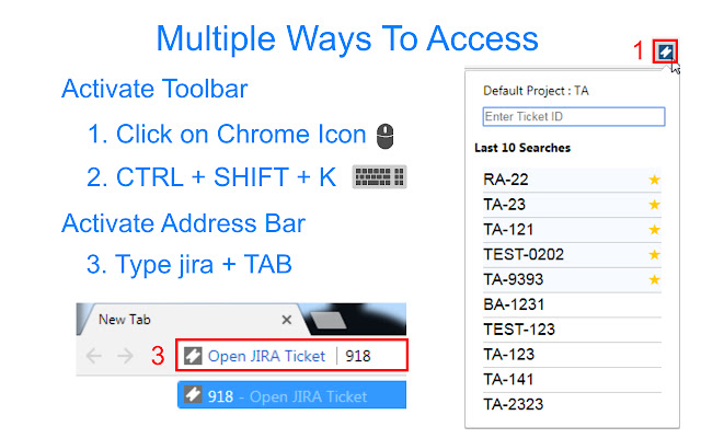 Open JIRA Ticket chrome extension