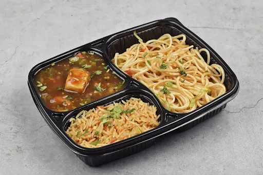 Paneer Chilly Gravy+ Fried Rice +hakka Noodles