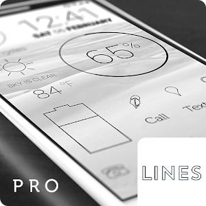 Lines Dark - Flat Black Icons (Pro Version)