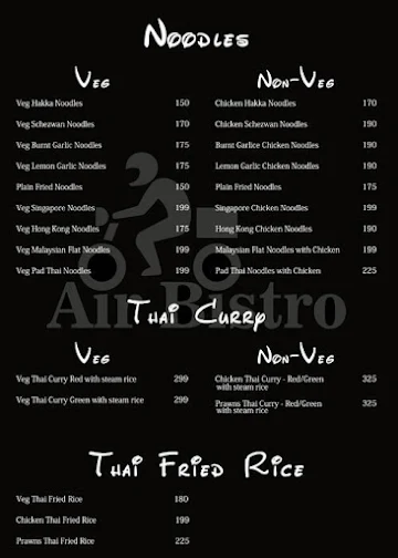 Air Bistro menu 