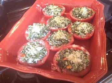 REDUCED FAT STUFFED TOMATO CUPS W/SPINACH